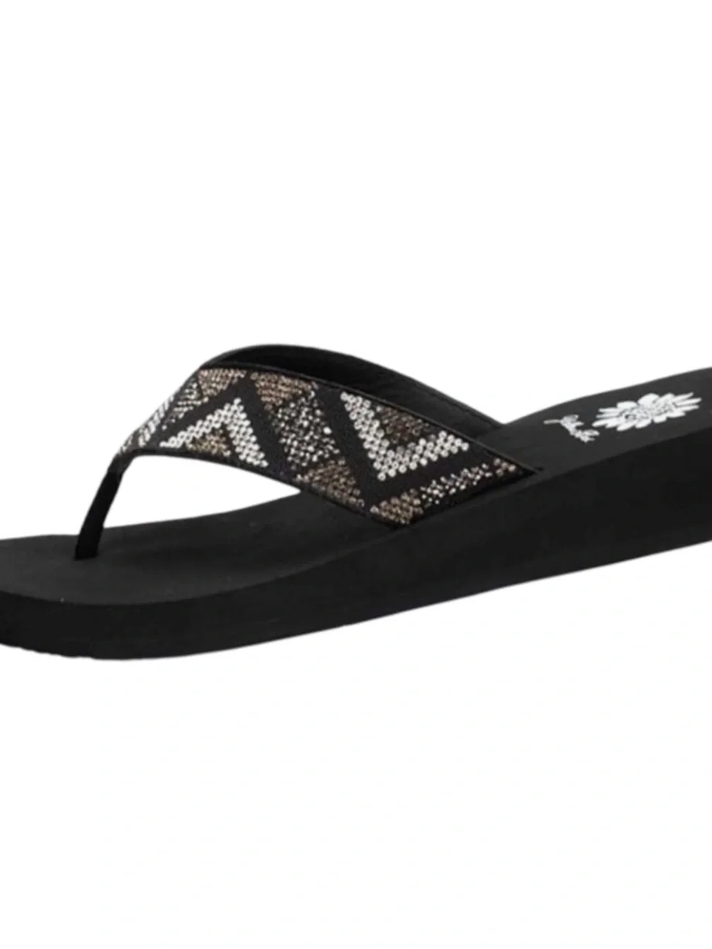 YELLOW BOX JALETTY BLACK FLIP FLOP MEDIUM WIDTH NEW IN BOX - Picture 2 of 3
